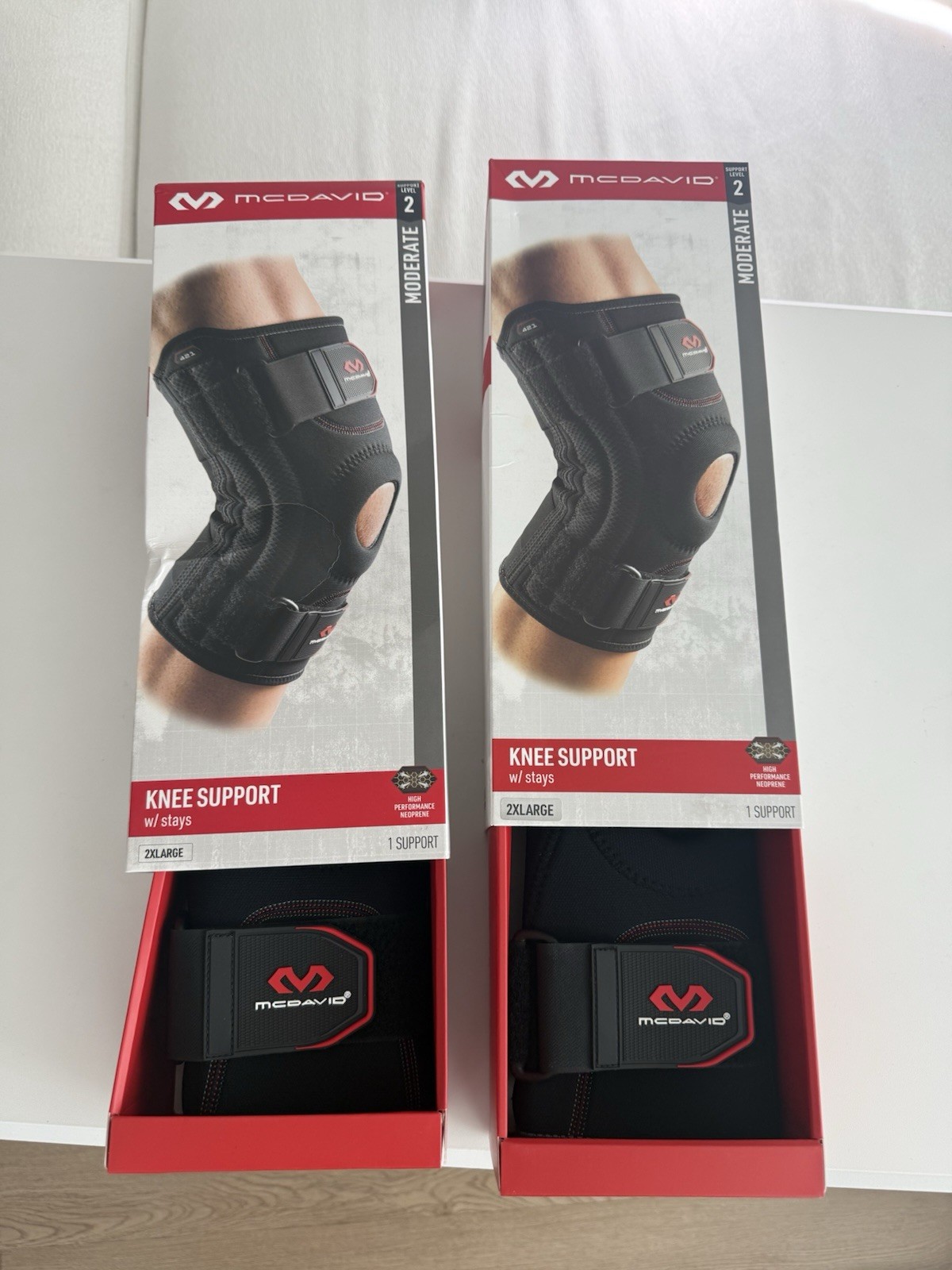 New Mcdavid Level 2 Knee Support Brace Stays and Cross Straps Sz XXL 2XL