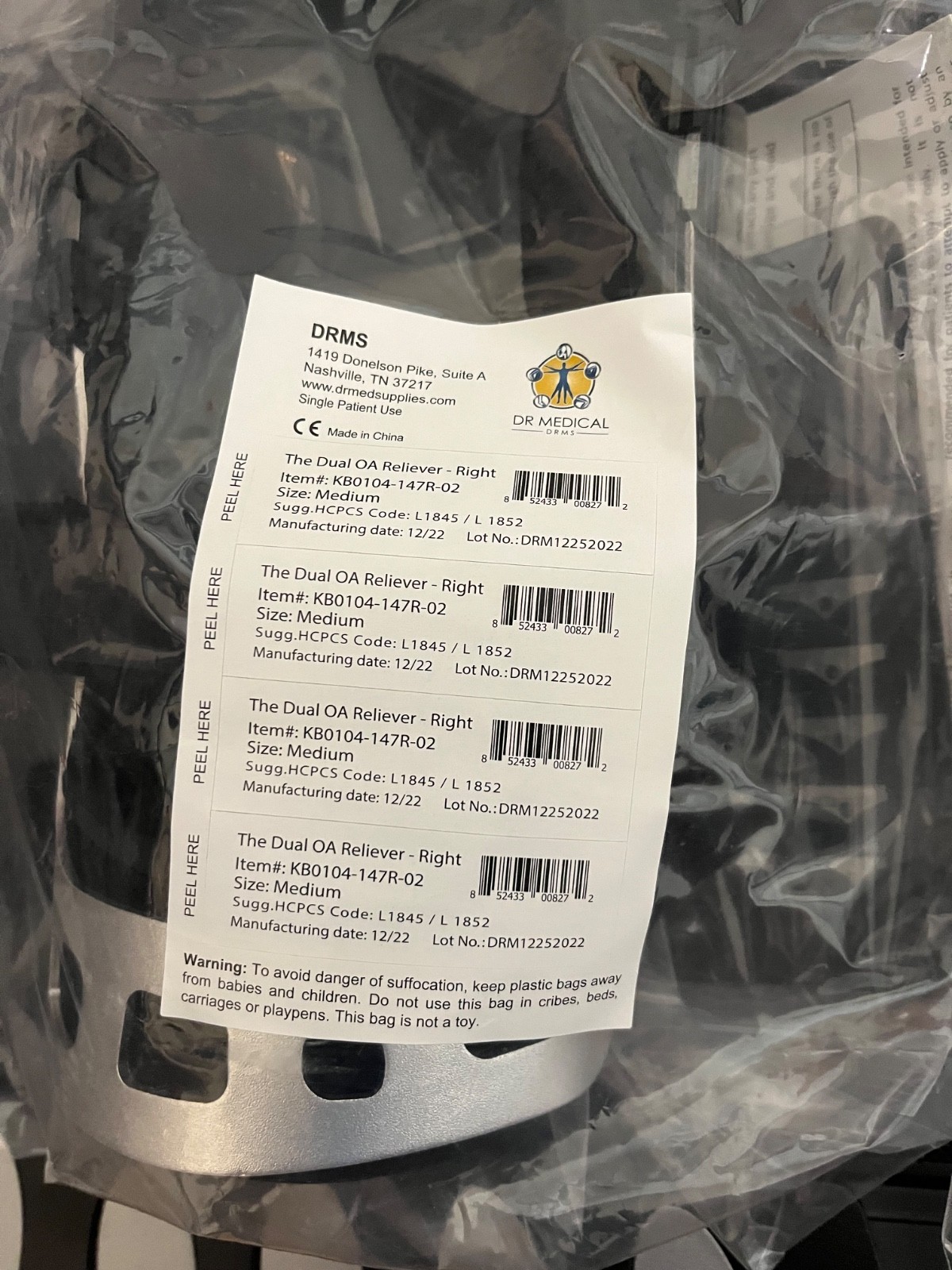 NEW Dr Medical DRMS Dual OA Reliever Both Left & Right Knee Brace KB0104 Medium