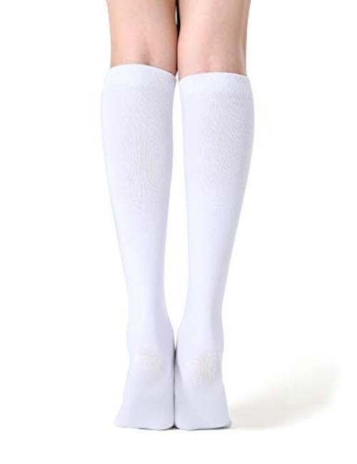 Women’s Knee High Socks Outdoor Sport Athletic Socks Casual One Size White