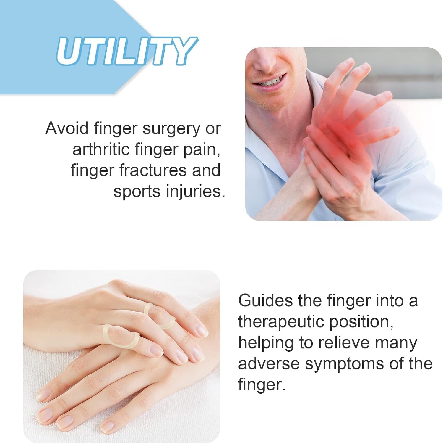 Durable Finger Brace Set – 5 Sizes for Arthritis & Trigger Finger Protection