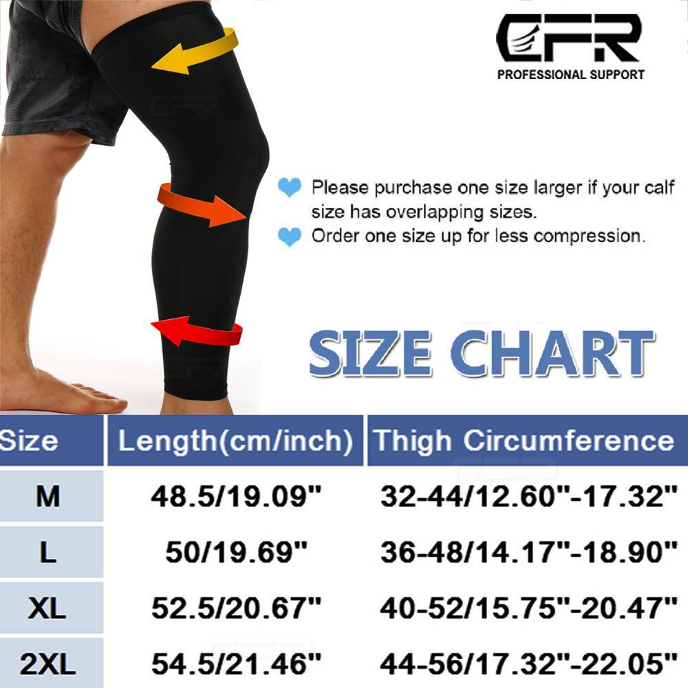 Leg Brace Thigh High Compression Sleeve Socks Support Gym Pain Relief Men Women