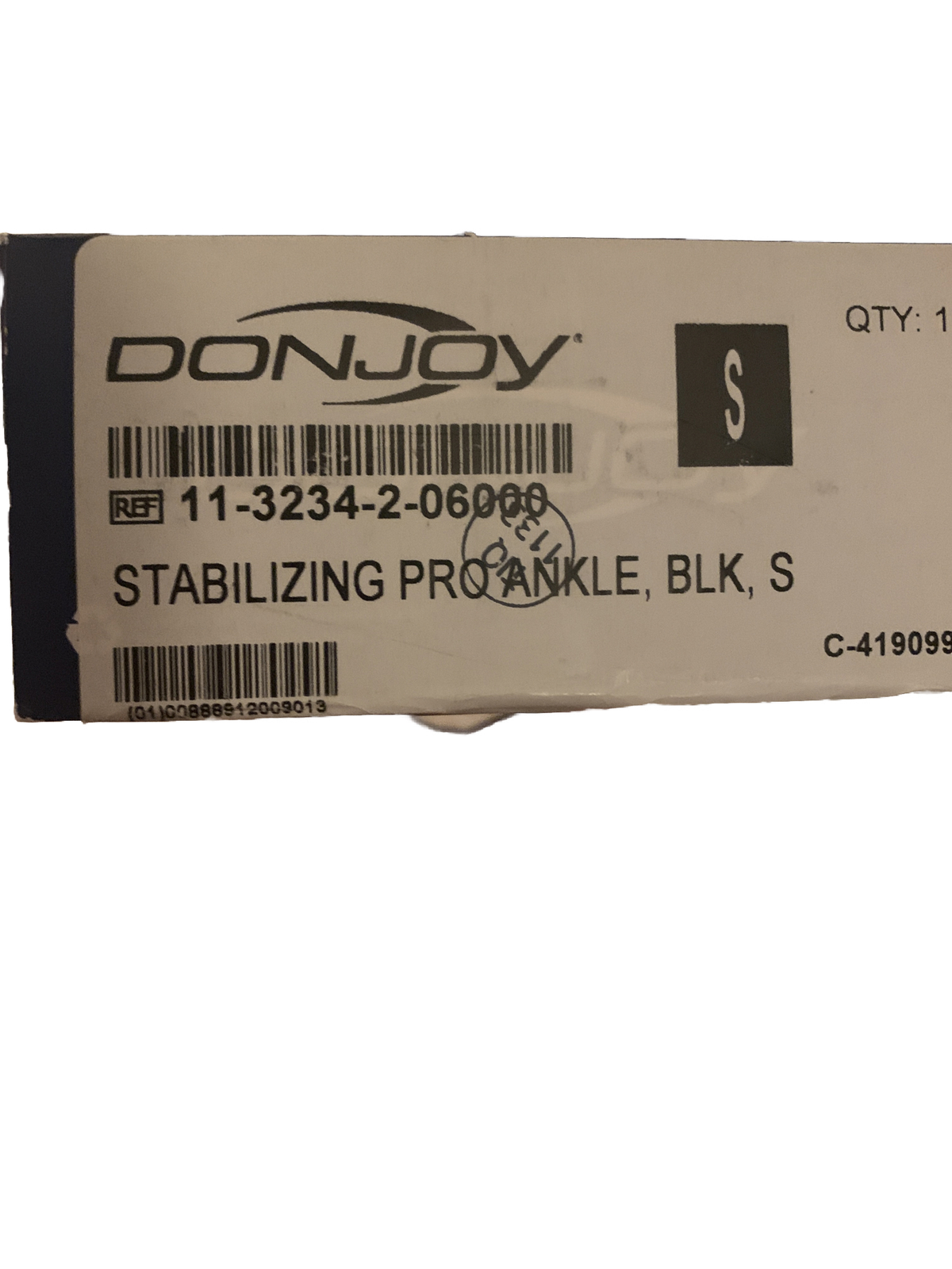 DonJoy Stabilizing Pro Ankle Support Brace Black Size Small