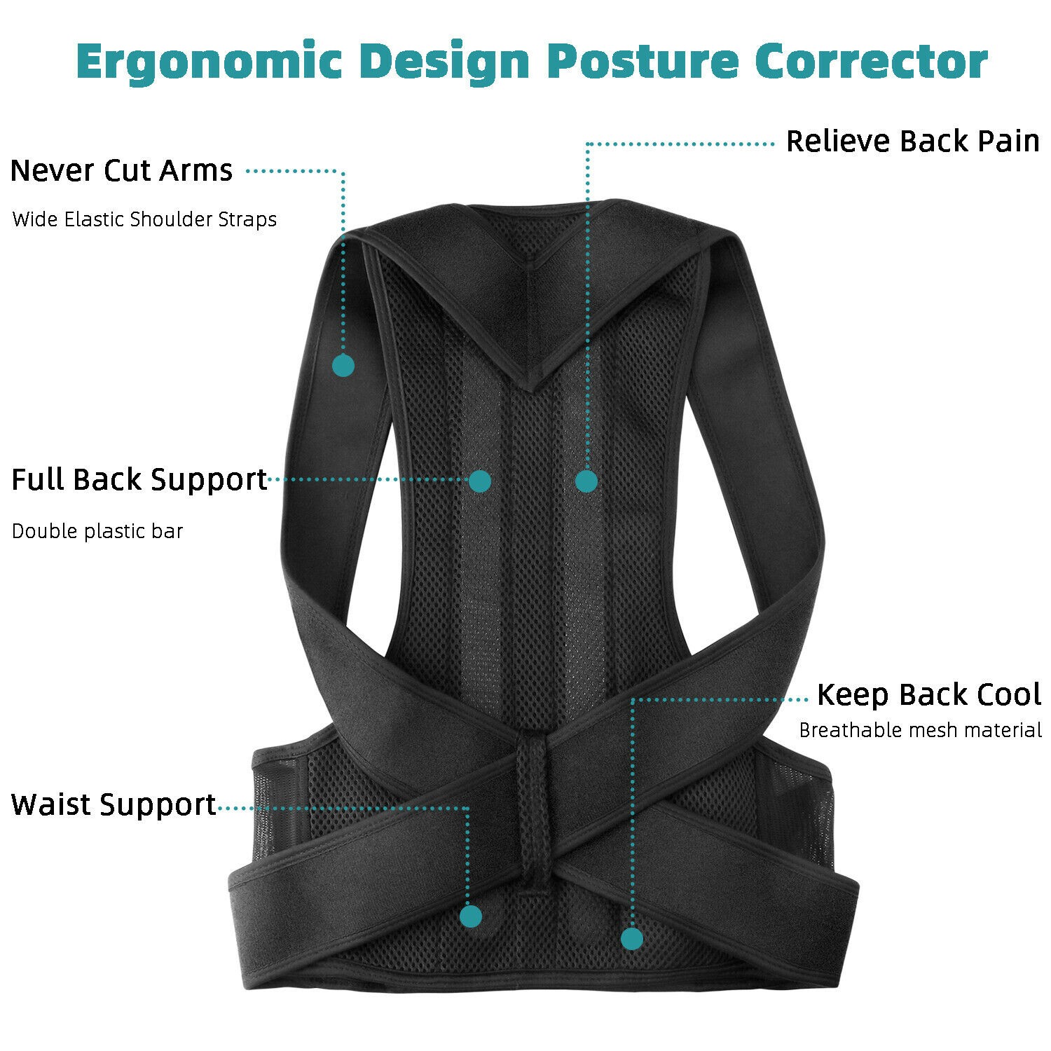 Comfortable Posture Improvement Corrector Full Back Pain Relief For Women/Men