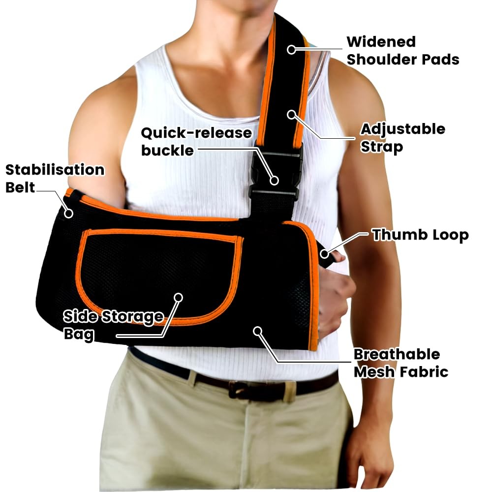 Arm Sling, Lightweight Breathable Mesh Shoulder Immobilizer, X-Large