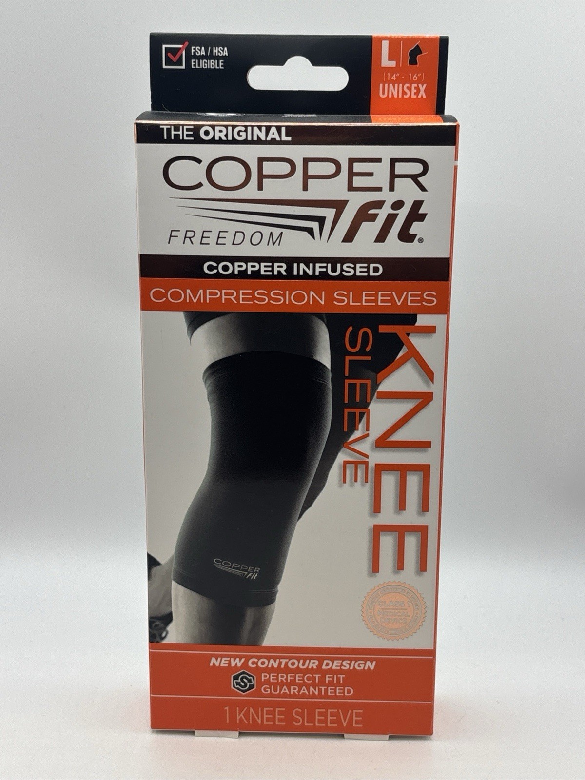 Copper Fit Freedom Copper Infused Compression Sleeves Knee Sleeve Large-new