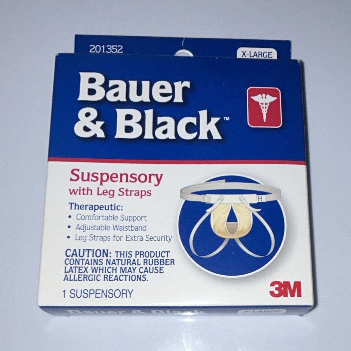Bauer & Black Men’s Suspensory Support w/ Adjustable Leg Straps XL Blue 201352