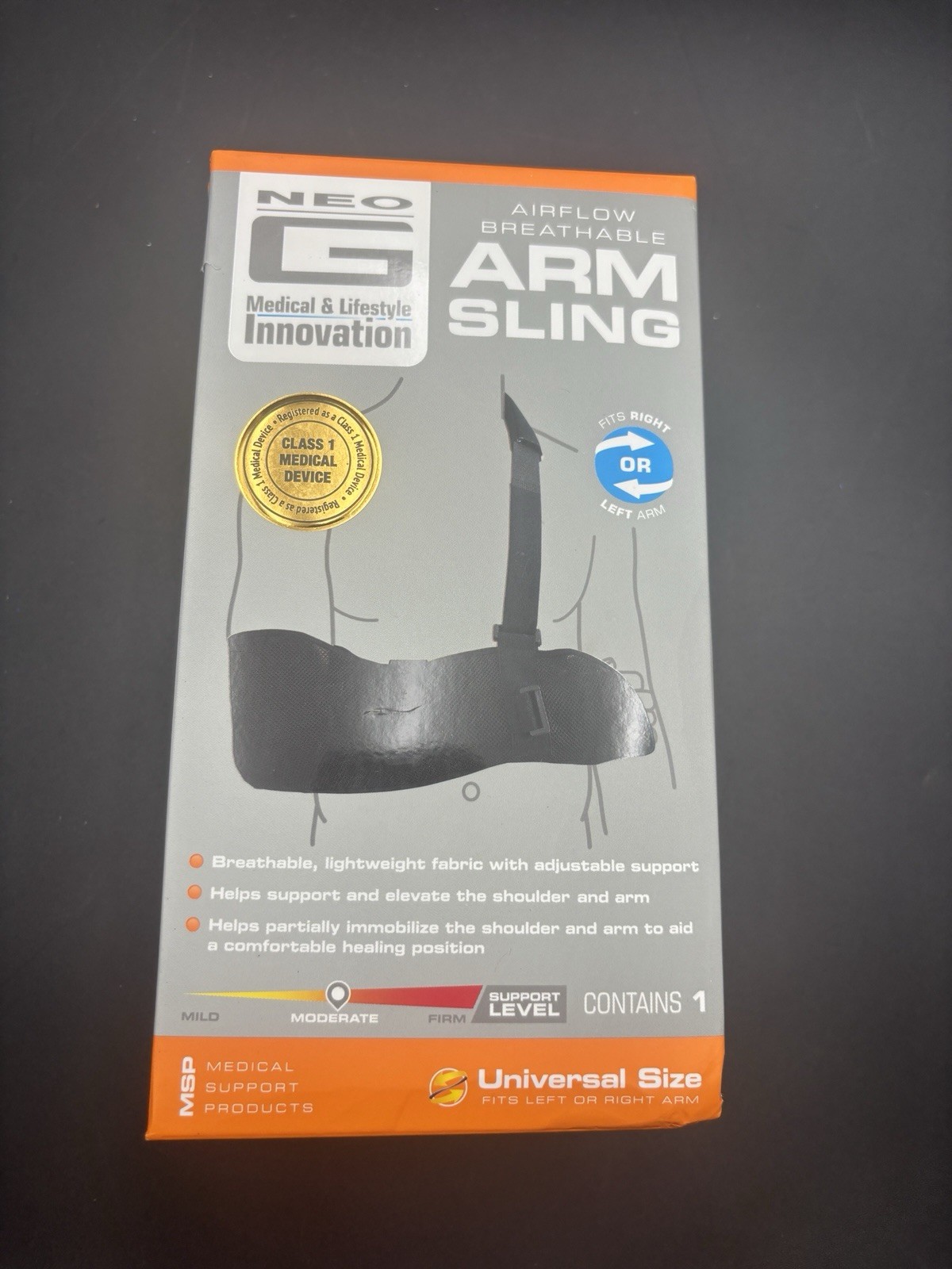 Neo G Airflow Breathable Arm Sling Universal Size Fits Left Or Right Arm
