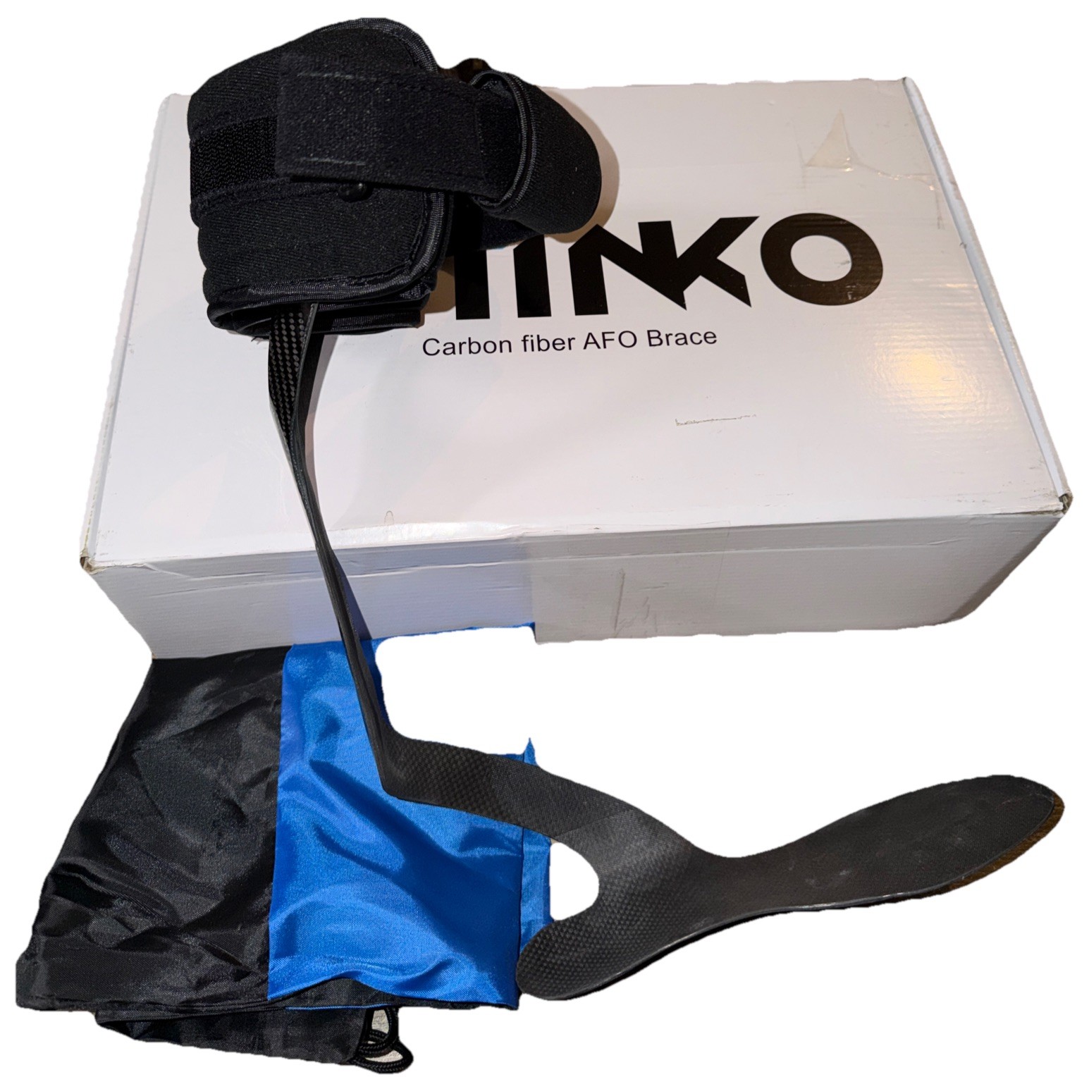 Estinko Carbon Fiber AFO Brace Left Medium Ankle Foot Drop Orthosis Lightweight