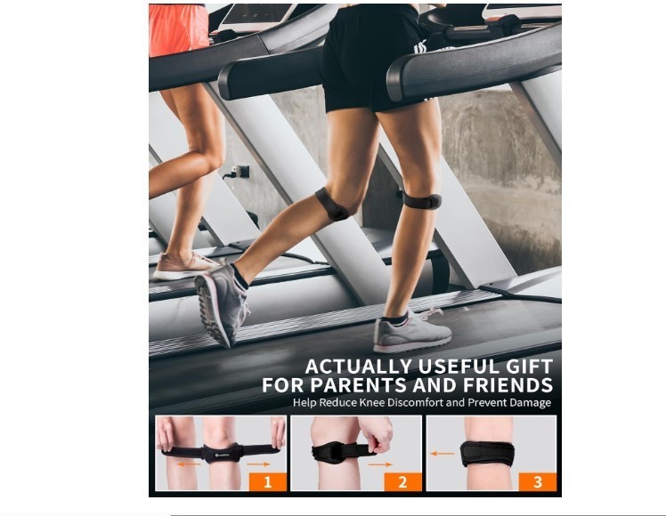 2 Pack Patella Knee Straps with Extra Support for Sports & Running
