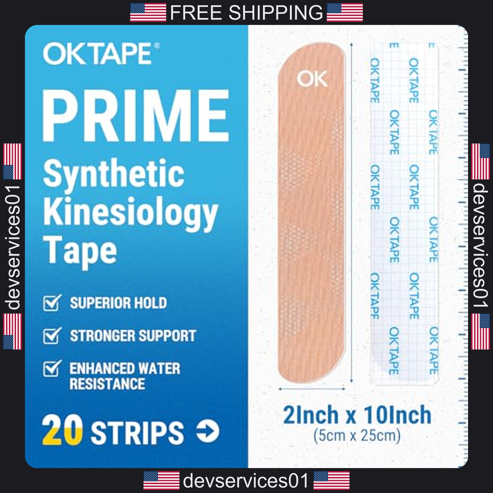 20 Pack Elastic Kinesiology Tape for Muscle Support and Pain Relief