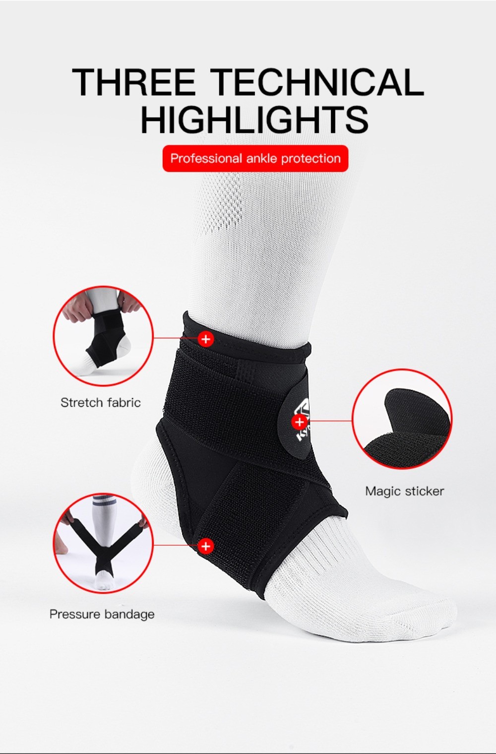 Adjustable Compression Ankle Braces Support Ankle Brace for Sports Protection