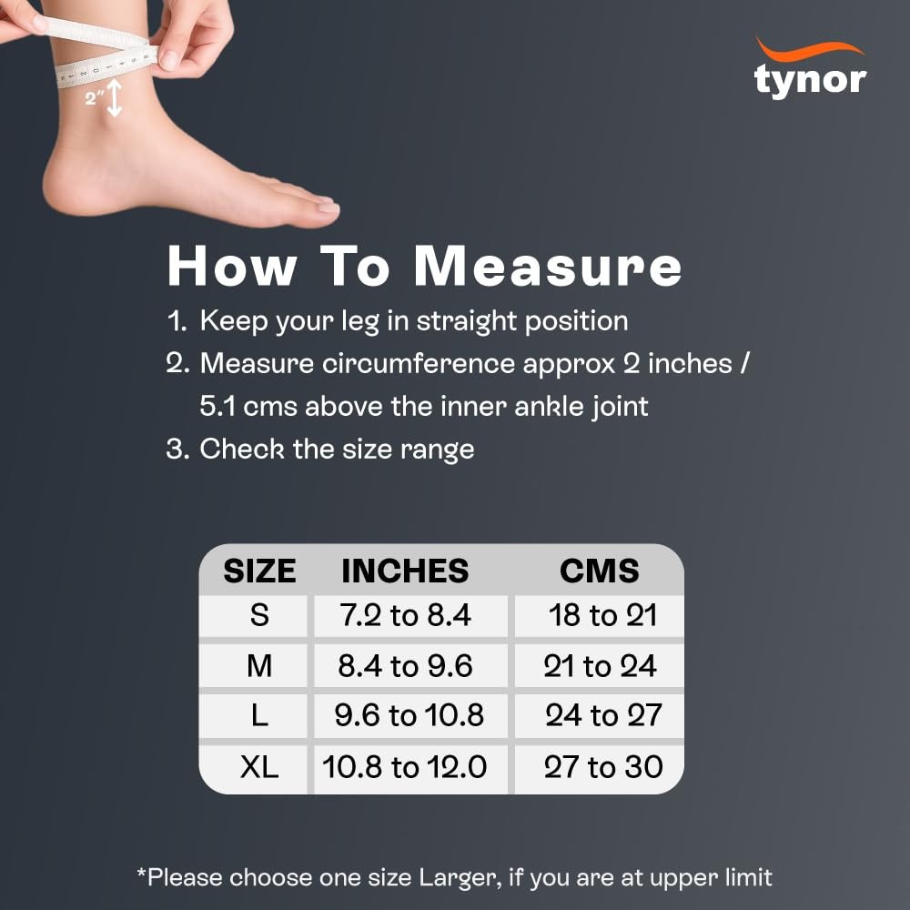 TYNOR Anklet Comfeel Provides Better Compression, Perfect Fitting Black & Orange