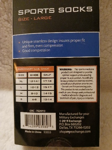 Be Fit Compression Socks Small Comfort Black & Gray New 3 Pair Size LARGE