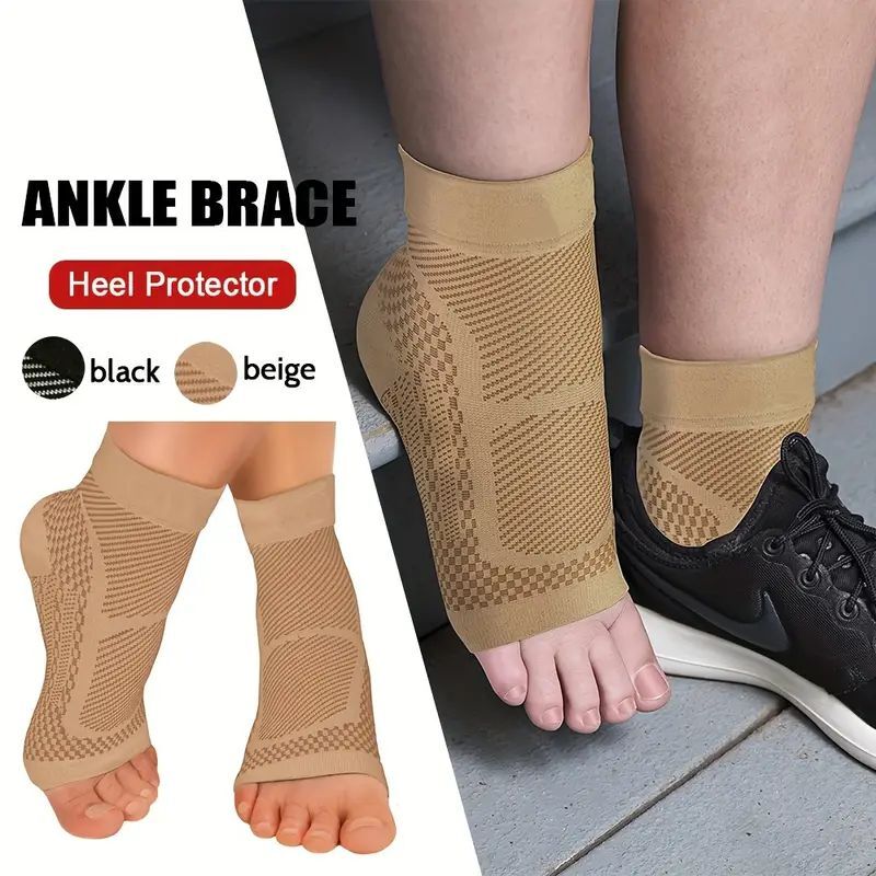 2Pair 20-30mmHg Ankle Brace Compression Sleeve Support Socks Foot Fasciitis Pain