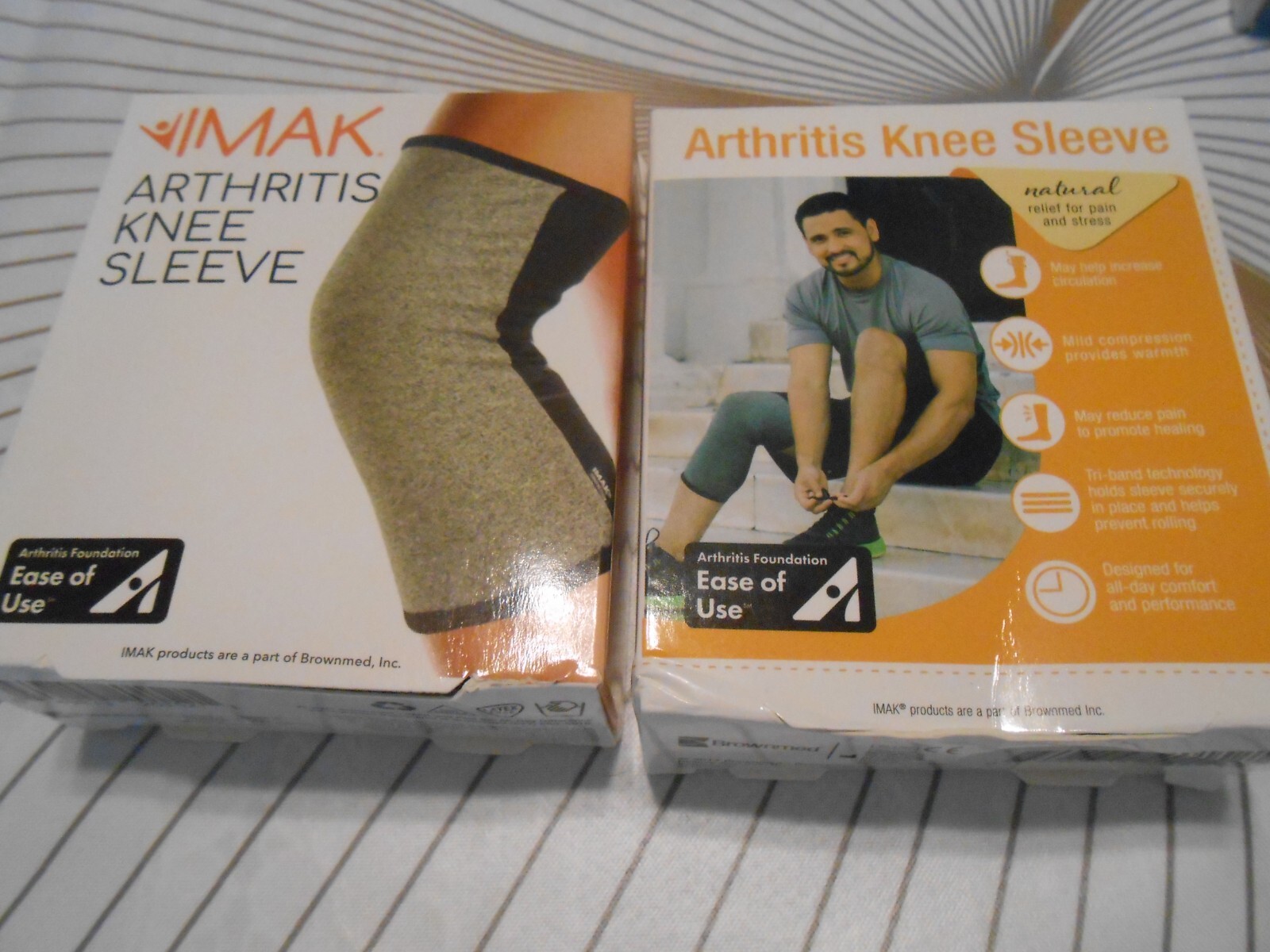 BrownMed IMAK Compression Arthritis Knee Sleeve – One Sleeve Large – Brand New