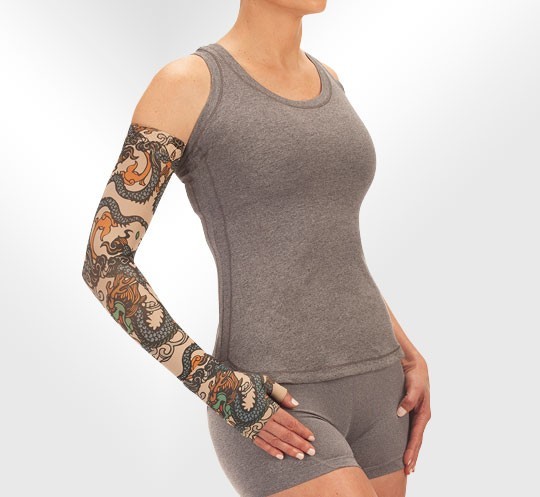 JAPANESE DRAGON Dreamsleeve Compression Sleeve by JUZO, Gauntlet Option ANY SIZE