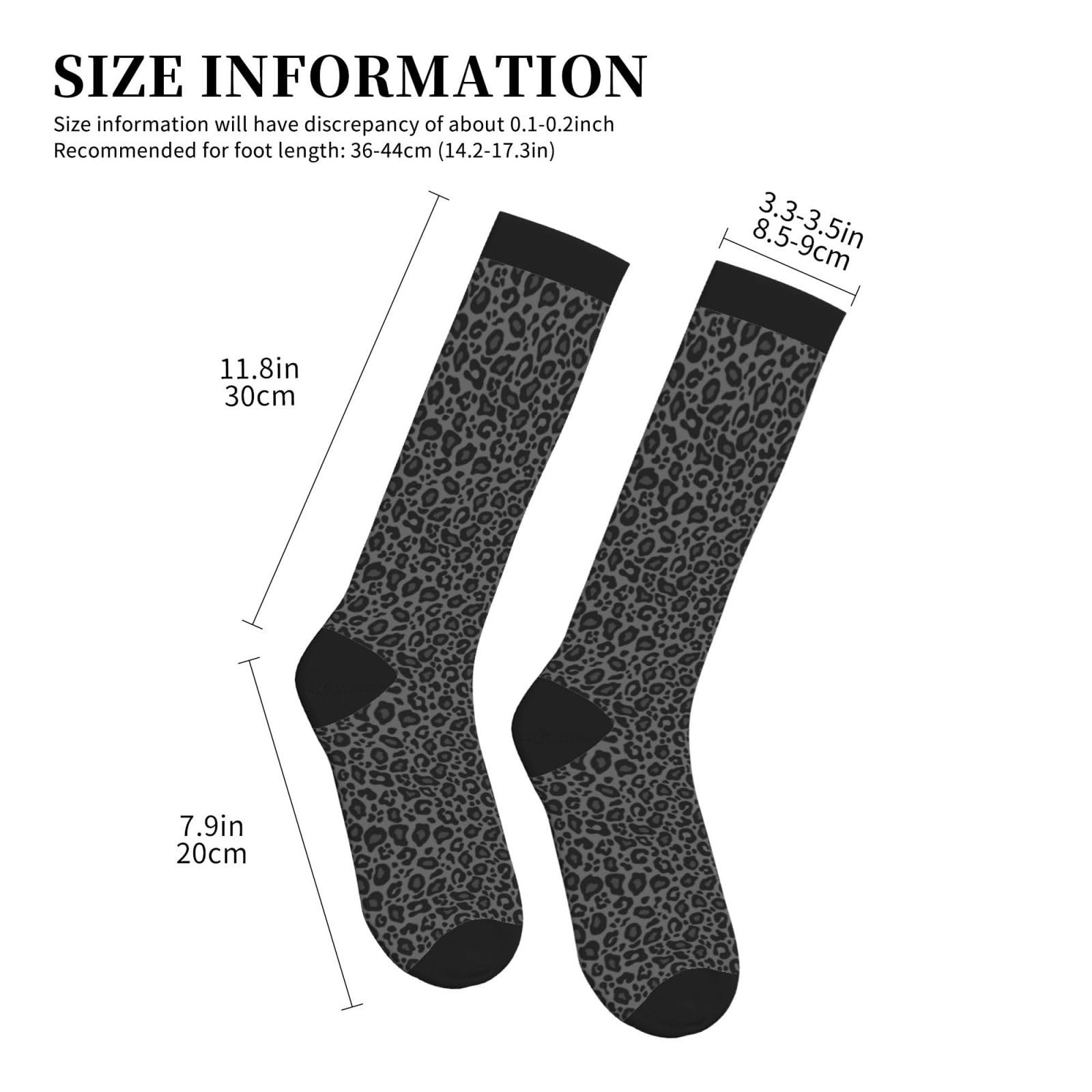 Grey Leopard Compression Socks For & Men 15-20 Mmhg, Best For Running, Nursin…
