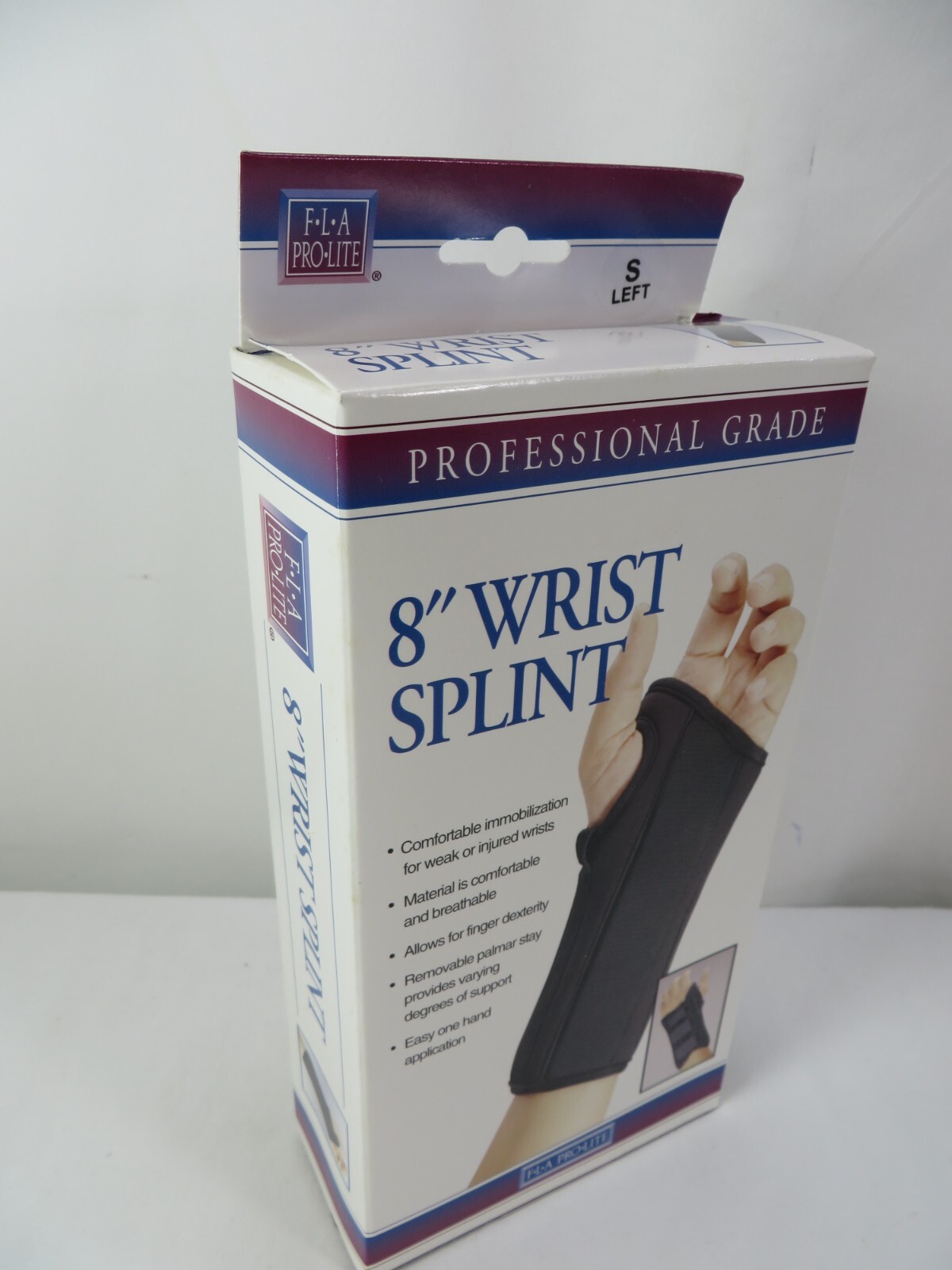 FLA Pro Lite LEFT Hand SMALL Pro-Lite Professional Grade 8″ Wrist Splint Black