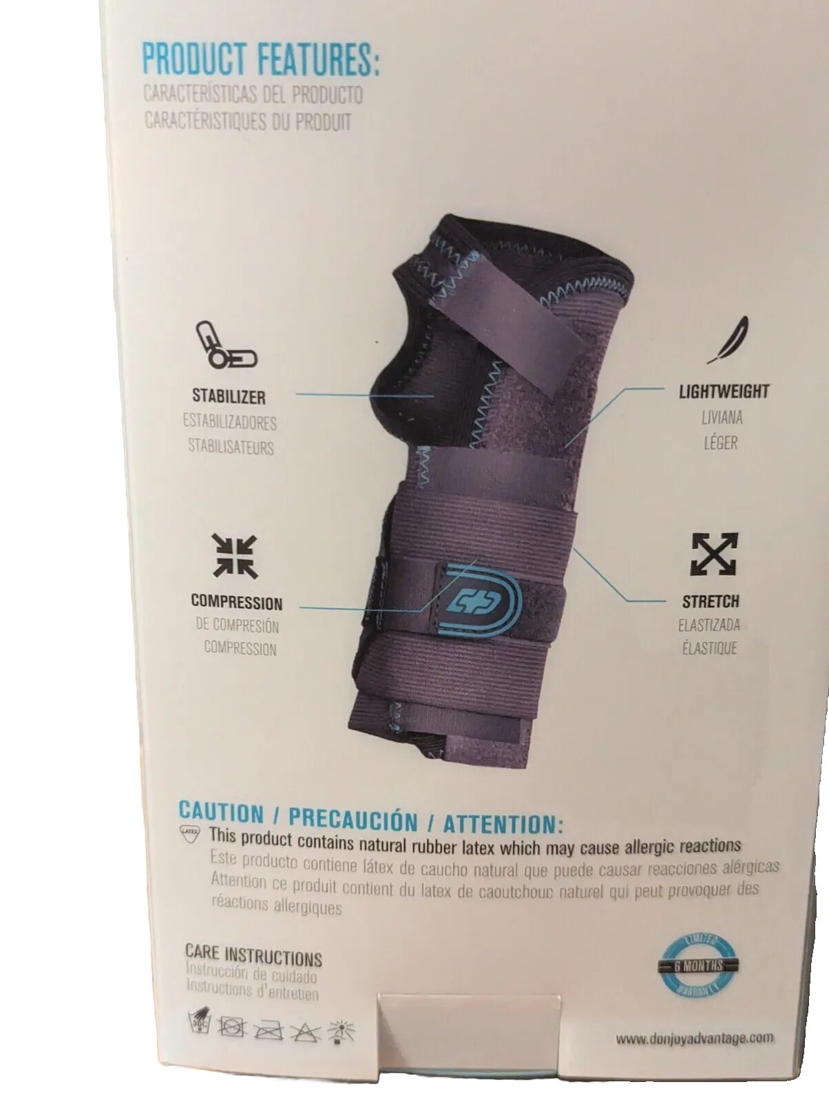 DonJoy Advantage Stabilizing Wrist Brace, Gray–Right Hand, Moderate Support