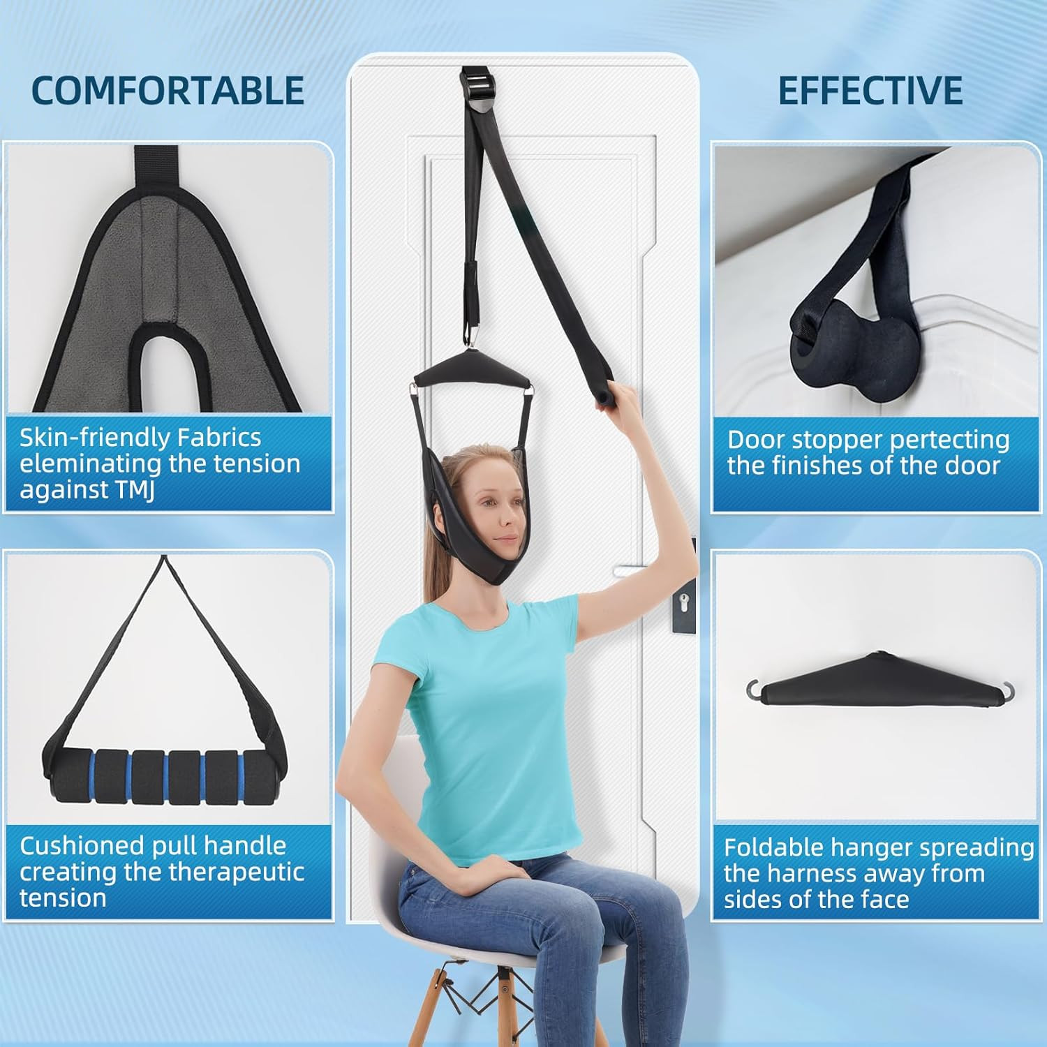 Cervical Neck Traction Device Over-The-Door,Portable Neck Stretcher