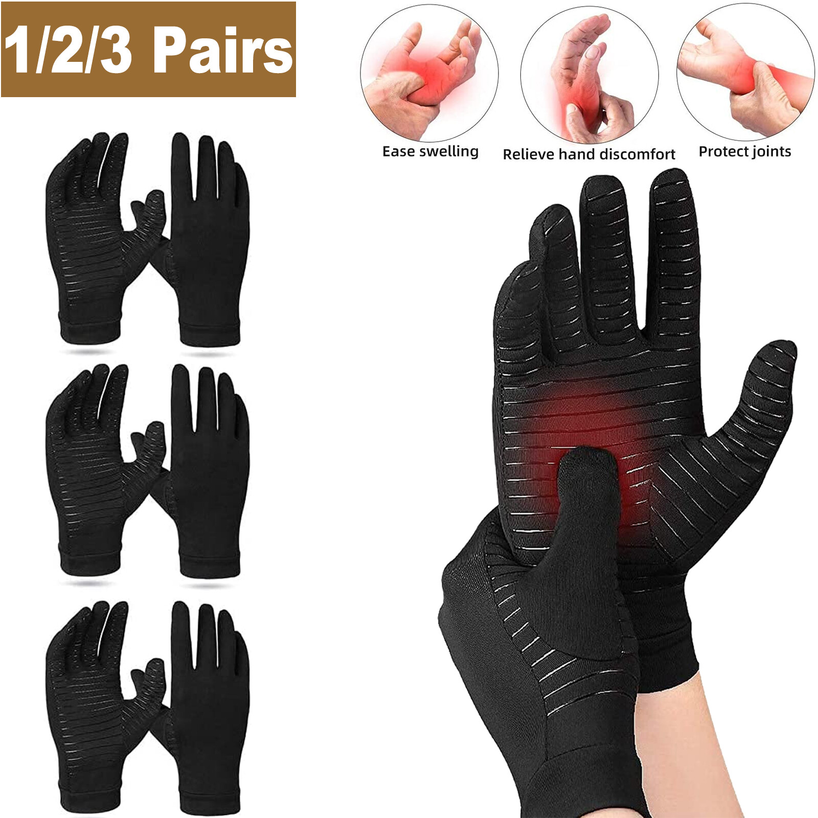 Arthritis Gloves Compression Hand Support Joint Pain Relief Sports Gloves Unisex