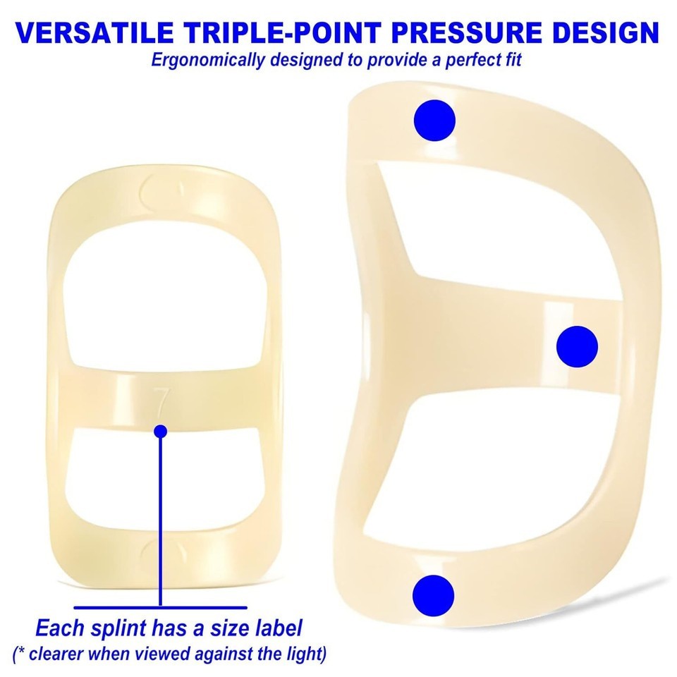 10Pcs Oval Finger Splints & Sleeves Kit, 6 Graduated Trigger Finger Splint & 4 F