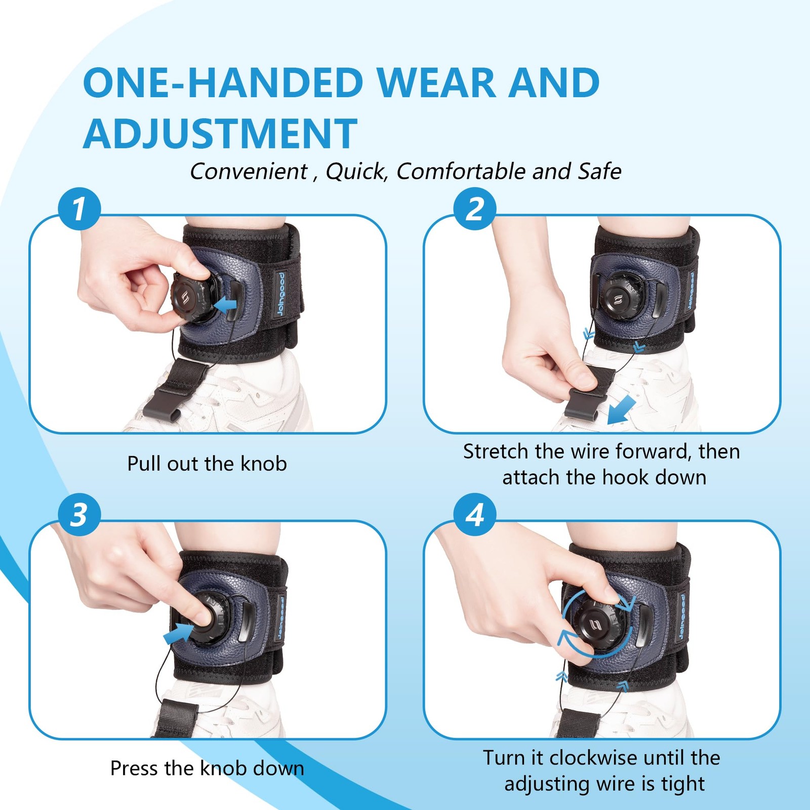 AFO Foot Drop Brace for Walking with Shoes, Drop Foot Brace with Reel-Adjust Dor