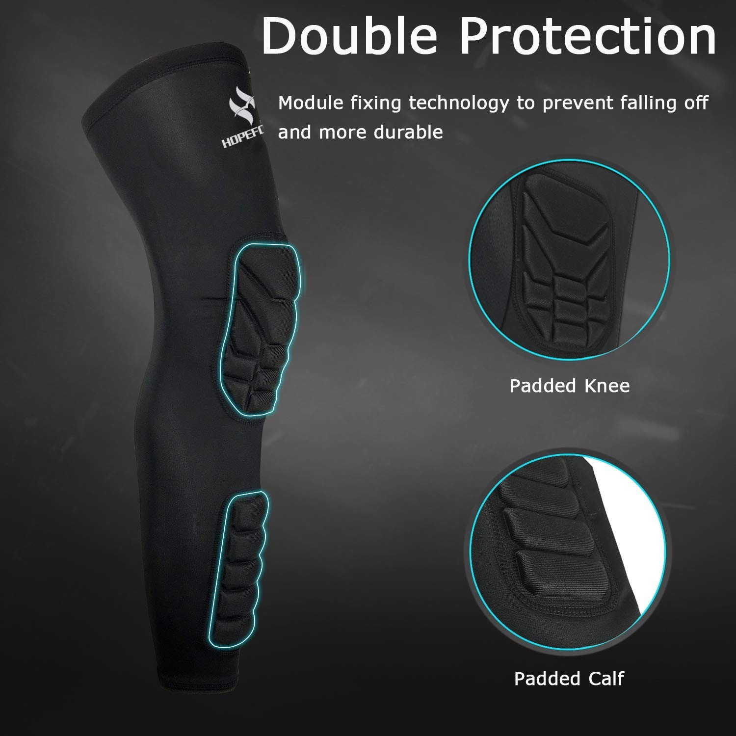 Compression Leg Sleeves for Knee & Calf Support – Padded Shin Protection (2 Pack