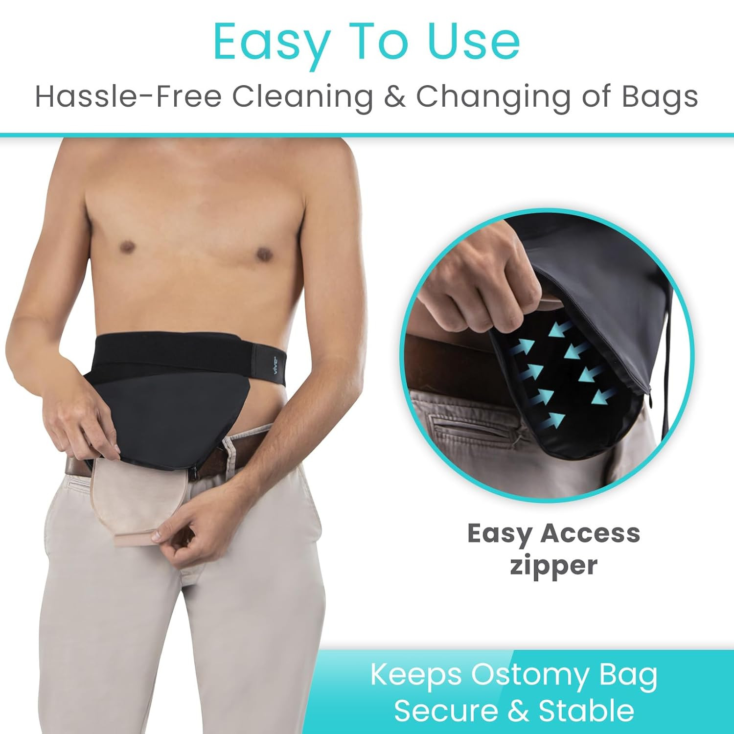 Ostomy Belt for Men & Women – Adjustable Belt for Colostomy, Ileostomy, Urostomy