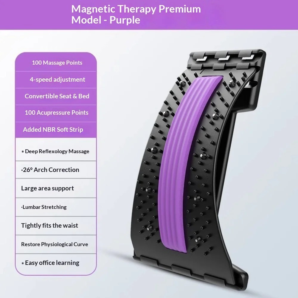 Back Stretcher Spine Board Pain Relief Lumbar Support Corrector Adjustable Ortho