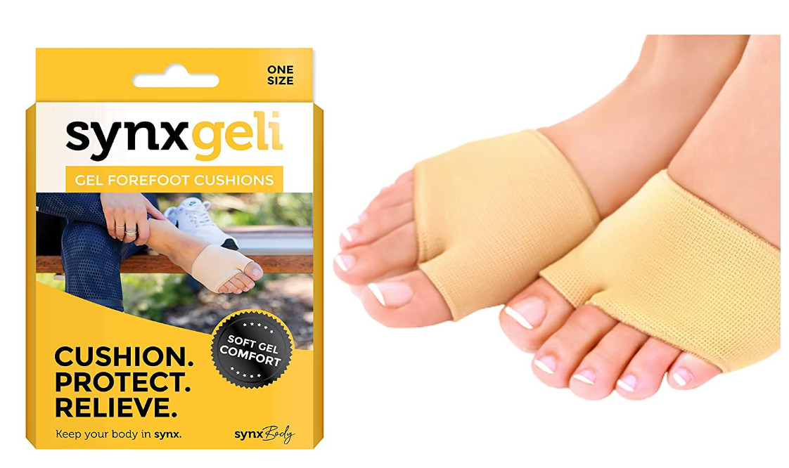Synxgeli Gel Forefoot Cushions to cushion, protect & relieve 2 per Box Beige NEW