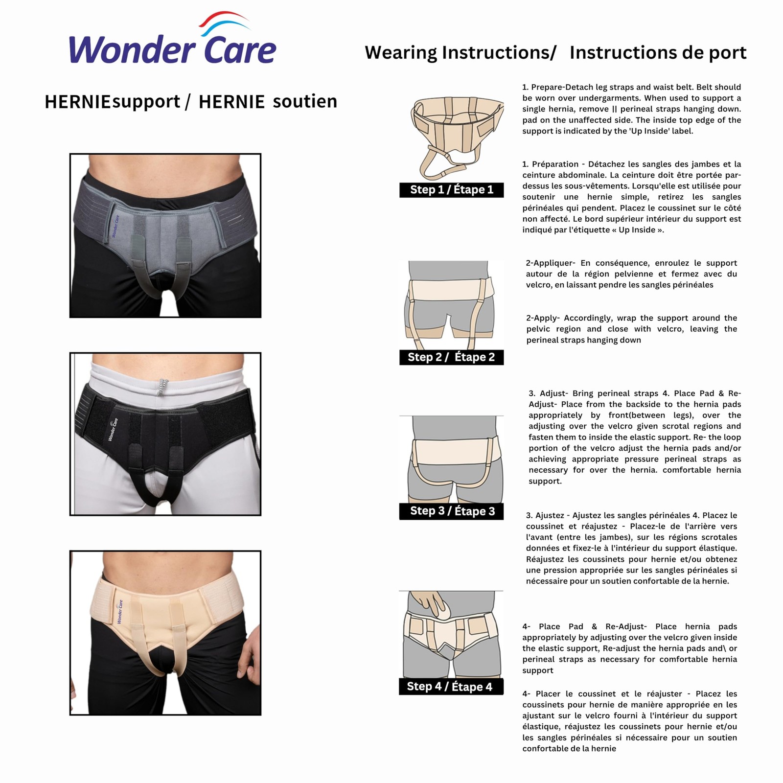 Hernia Support for Men, Double Inguinal, 2 Removable Compression Pads – Pain