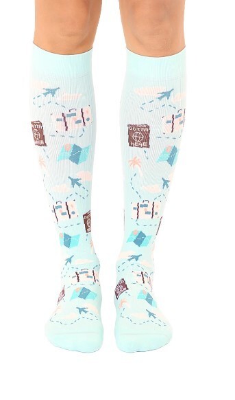 Compression Socks Knee High Unisex – Travel Pattern One Size