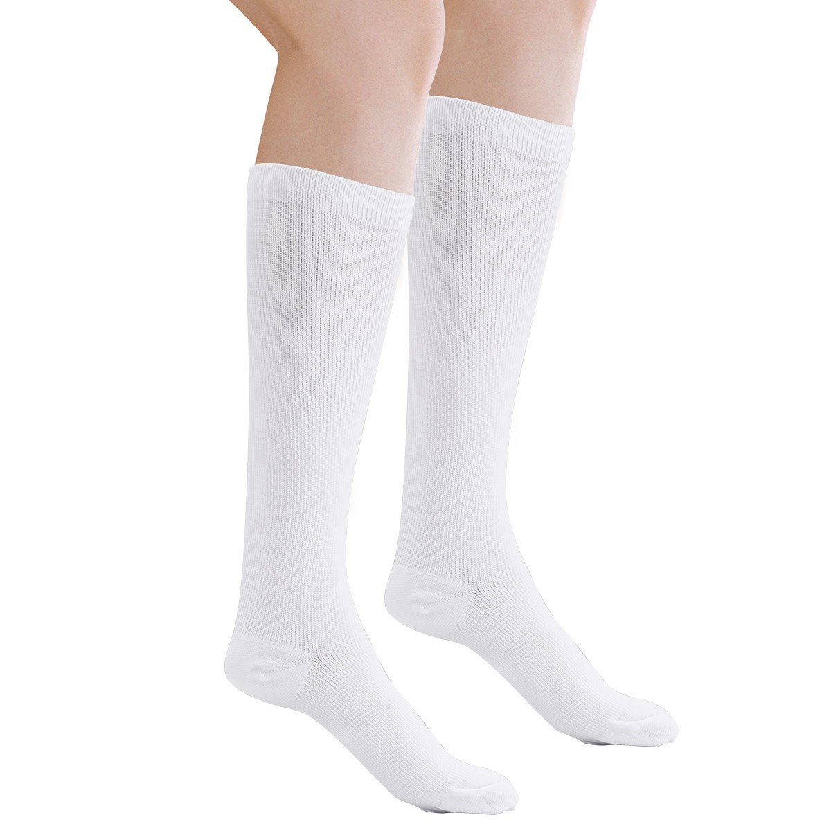S-XXL White Knee High Compression Socks Women Men Stockings for Sports Recovery