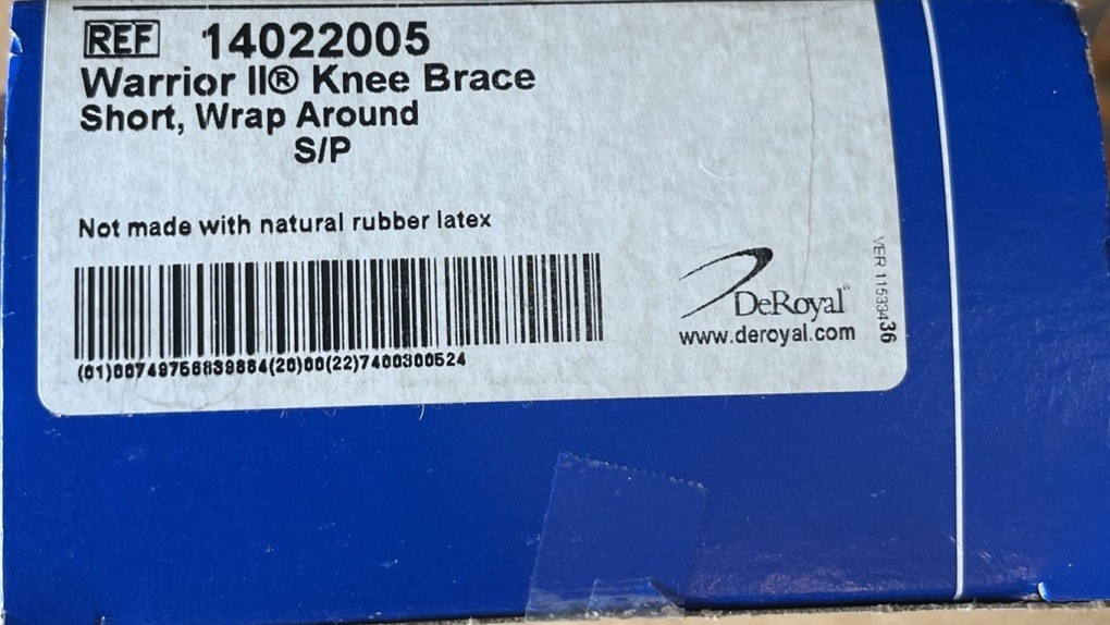 DeRoyal WARRIOR® II KNEE BRACE
