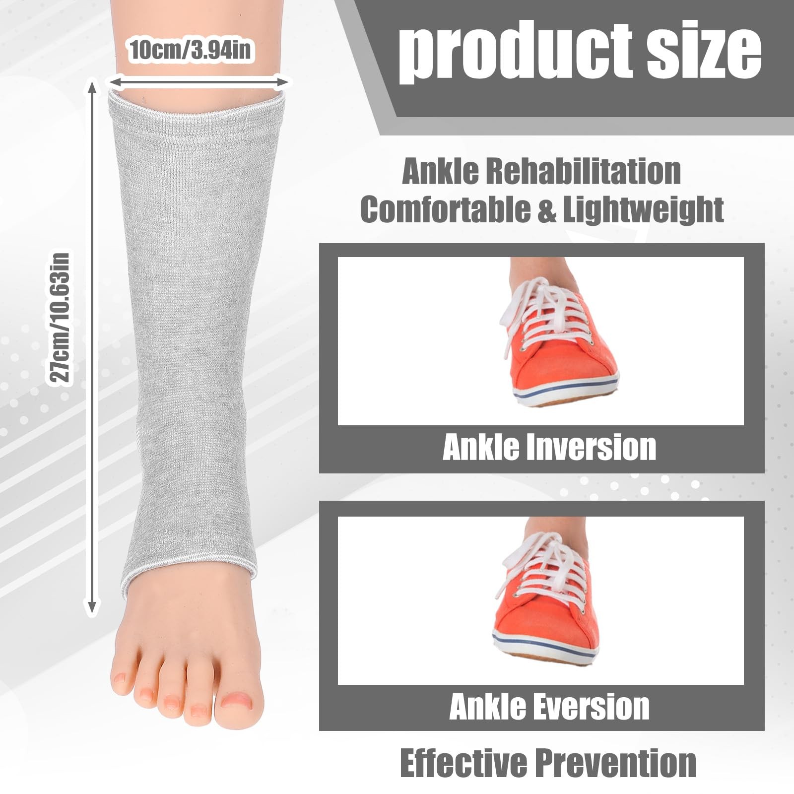 Bamboo Foot Compression Socks Breathable Soft Warm Ankle Sleeve Arch Support