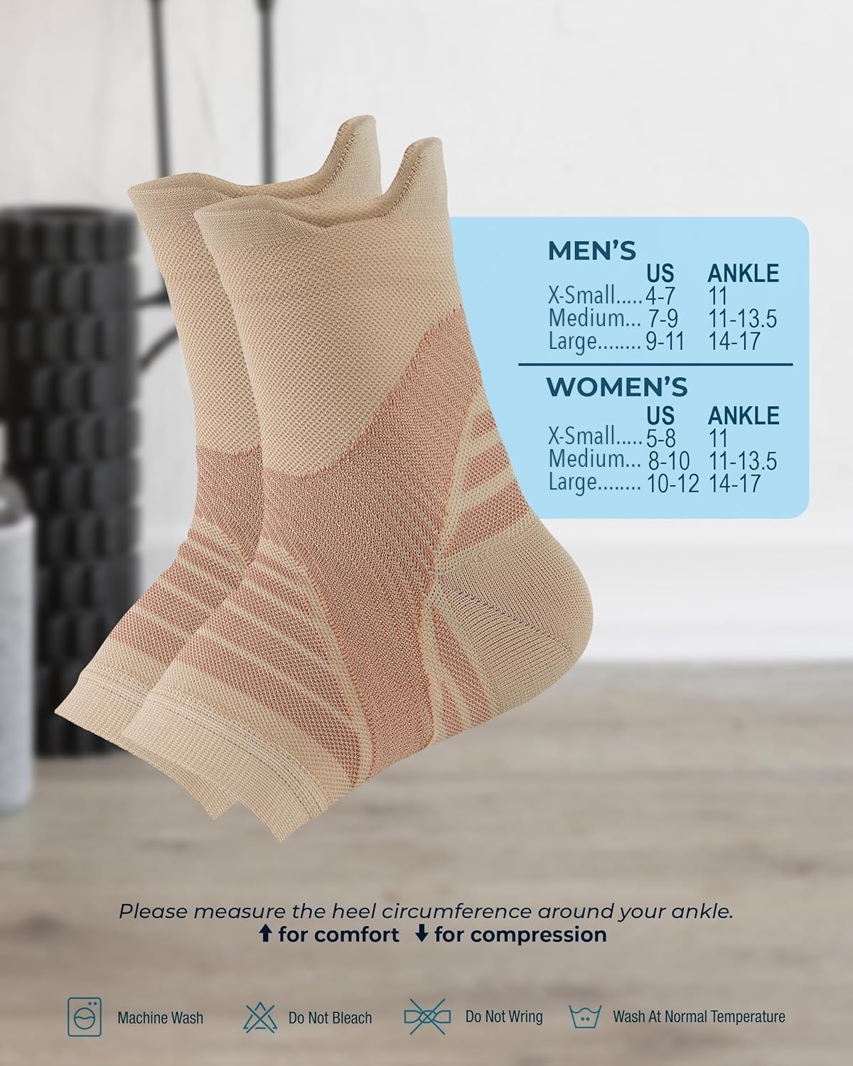Copper Ankle Compression Sleeve for Pain Relief – Open-Toe Design – Medium Size