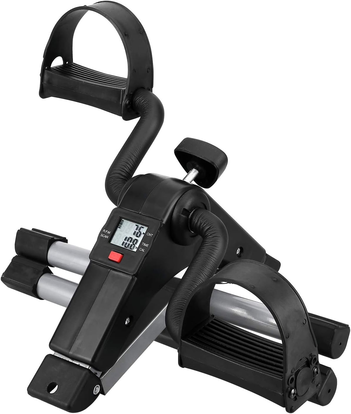 Folding Pedal Exerciser, Mini Under Desk Bike – 1 Count (Pack of 1), Silver