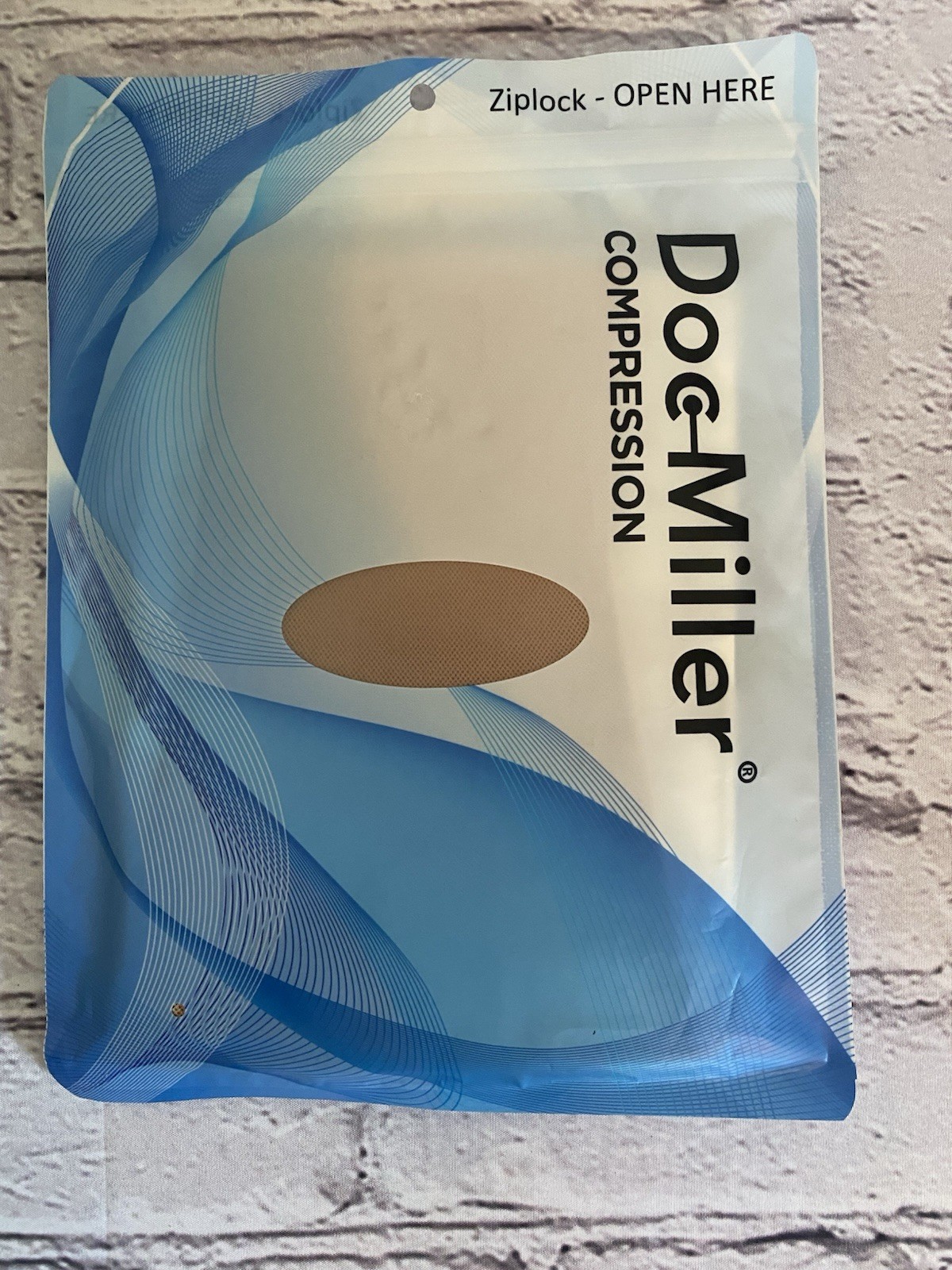 Doc Miller Compression Sleeve Open Toe 20-30 mmHg Skin/Nude Size Large NEW