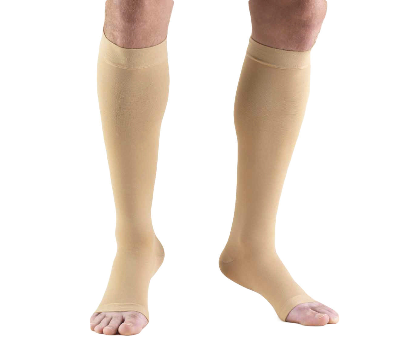 Truform 20-30 Compression Stockings Open Toe Beige – Petite
