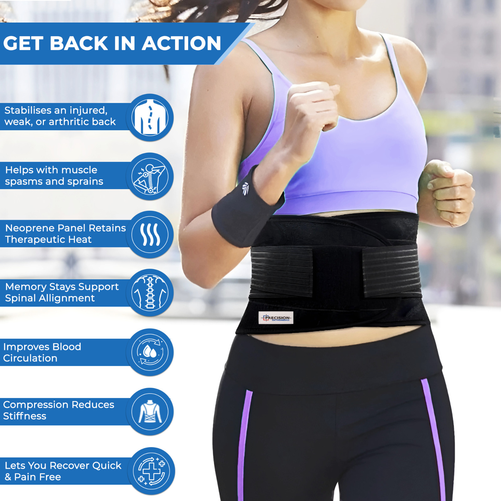 Adjustable Neoprene Double Pull Lumbar Support Lower Back Pain Relief Belt Brace