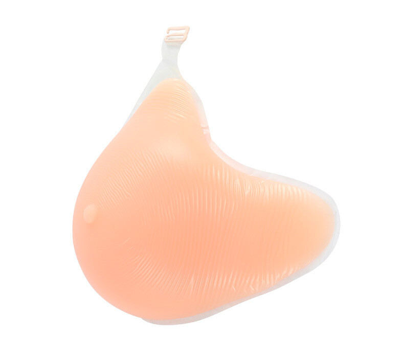 Hook-type silicone breast prosthesis matched with bras extended postoperative