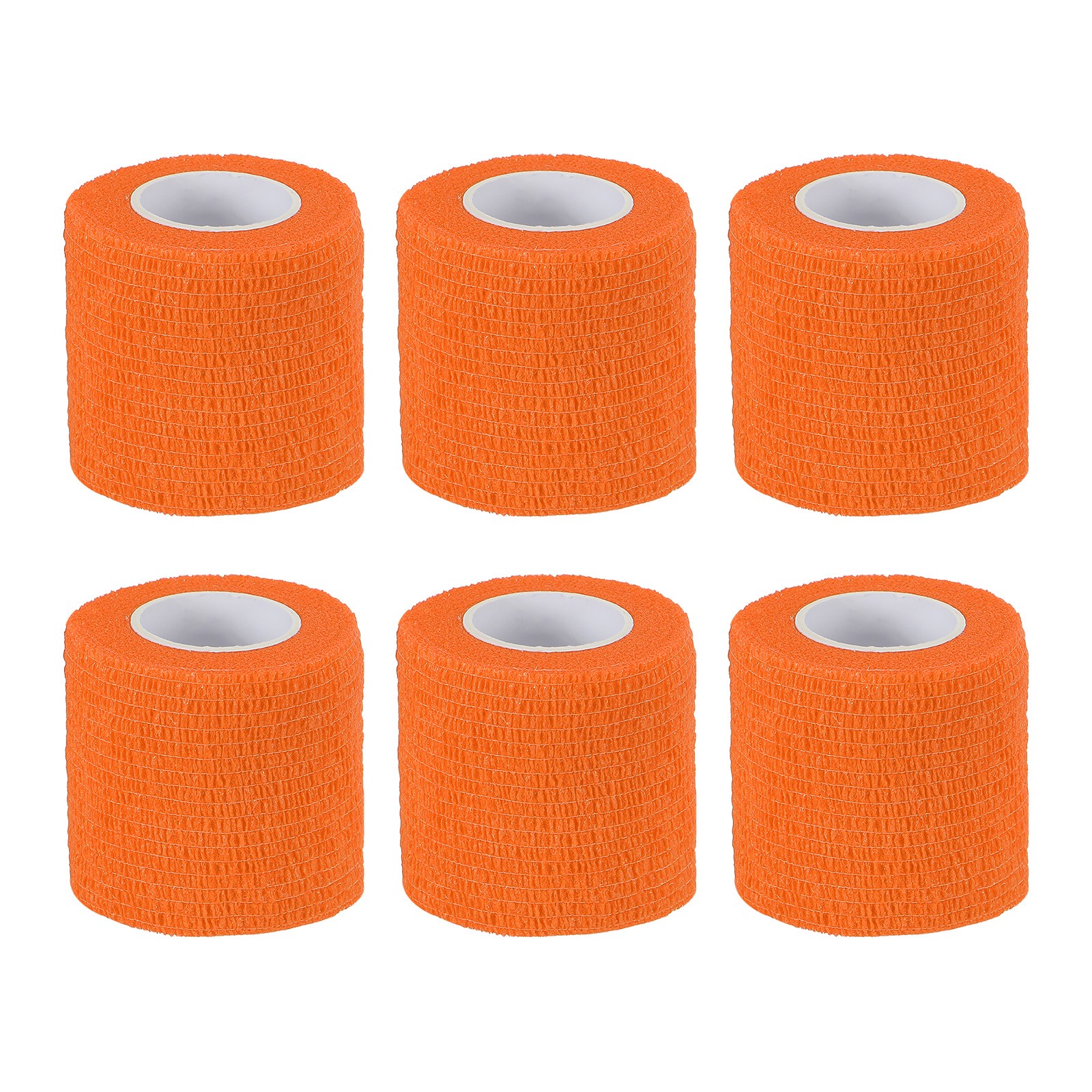 2″ x 177″ 6 Pcs Self Adhesive Bandage Wrap Elastic Self Tape Orange