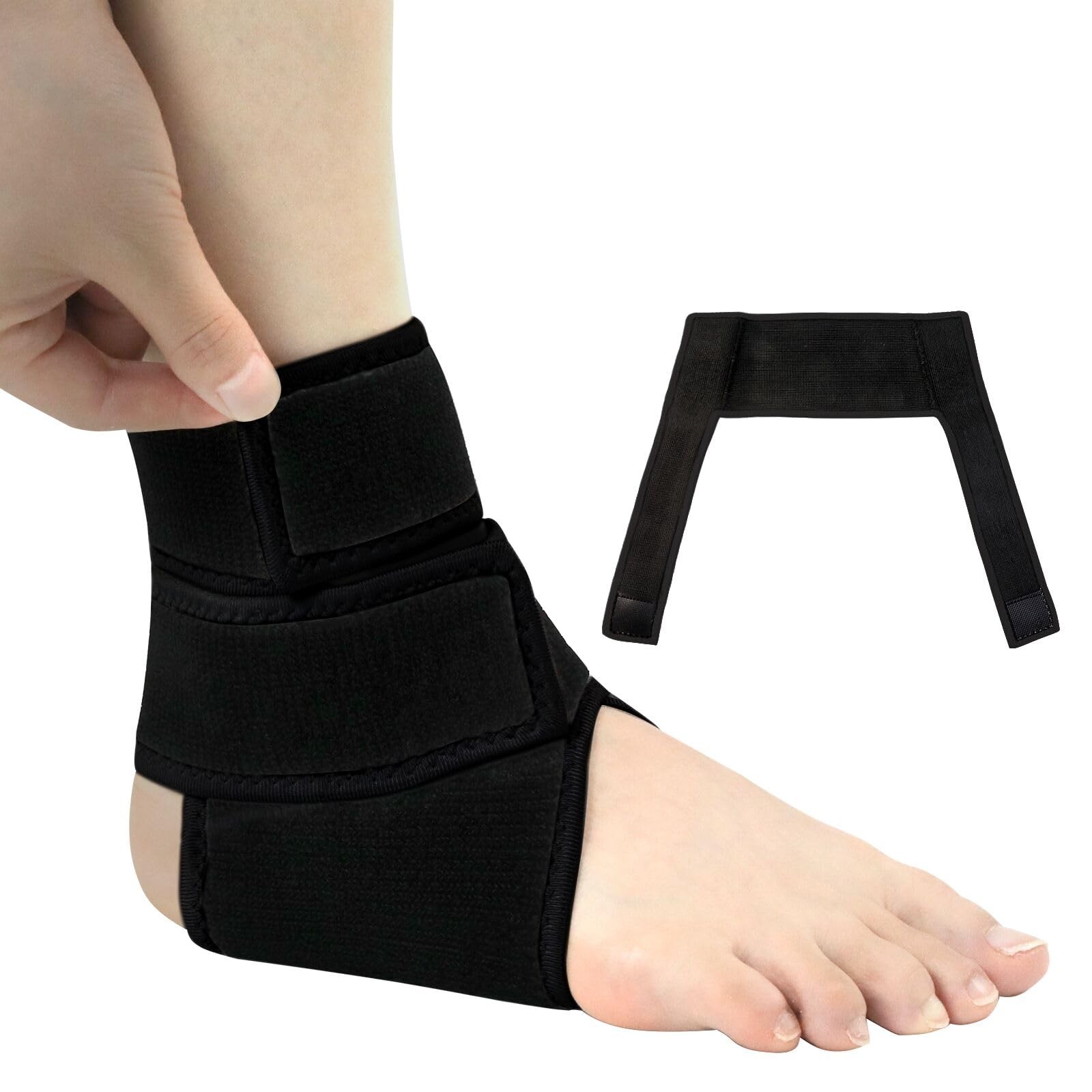 1 PCS Black One Size Ankle Support Brace Adjustable Wrap Stabilizer Foot Pain