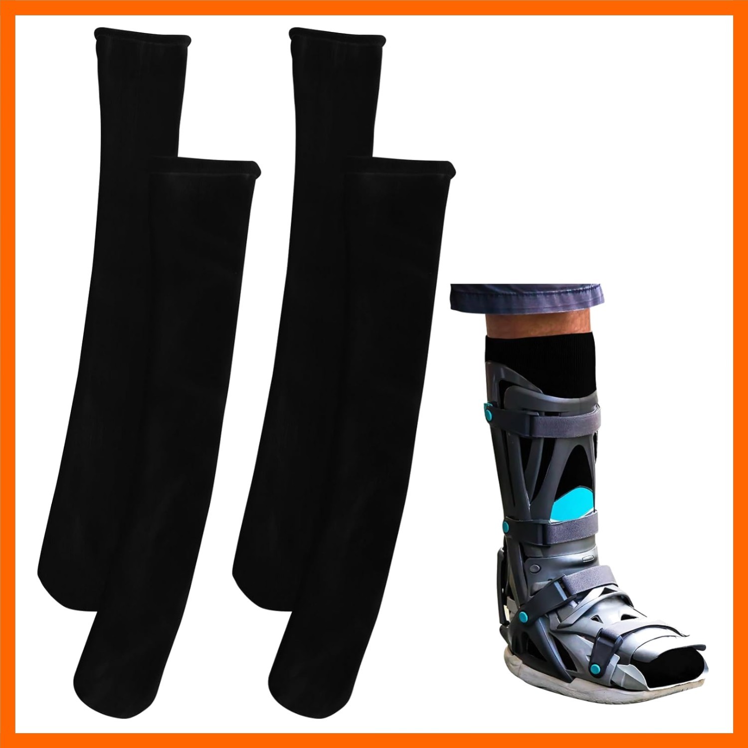 2 Pairs Walking Boot Socks for Orthopedic Walker Brace Medical Boot Sock for …