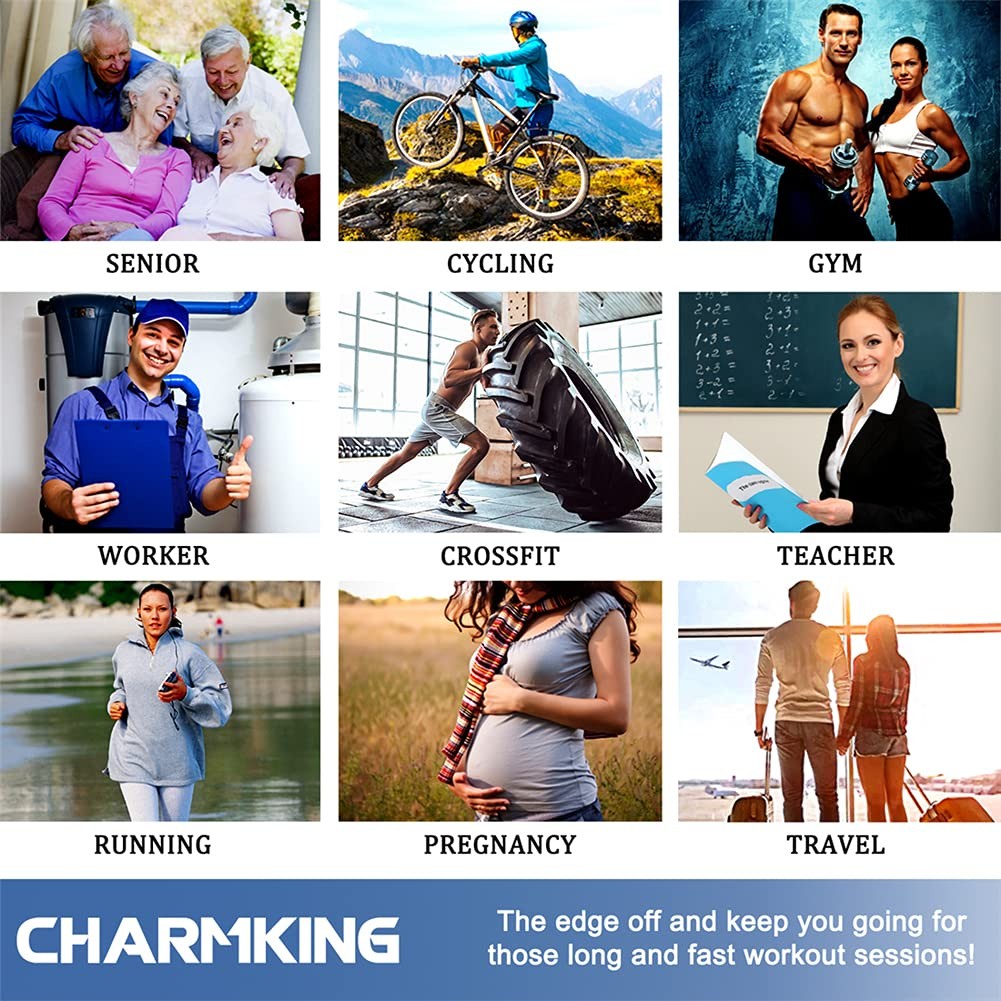 CHARMKING Compression Socks 3 Pairs, 15~20 mmHg, L/XL, Multi 06