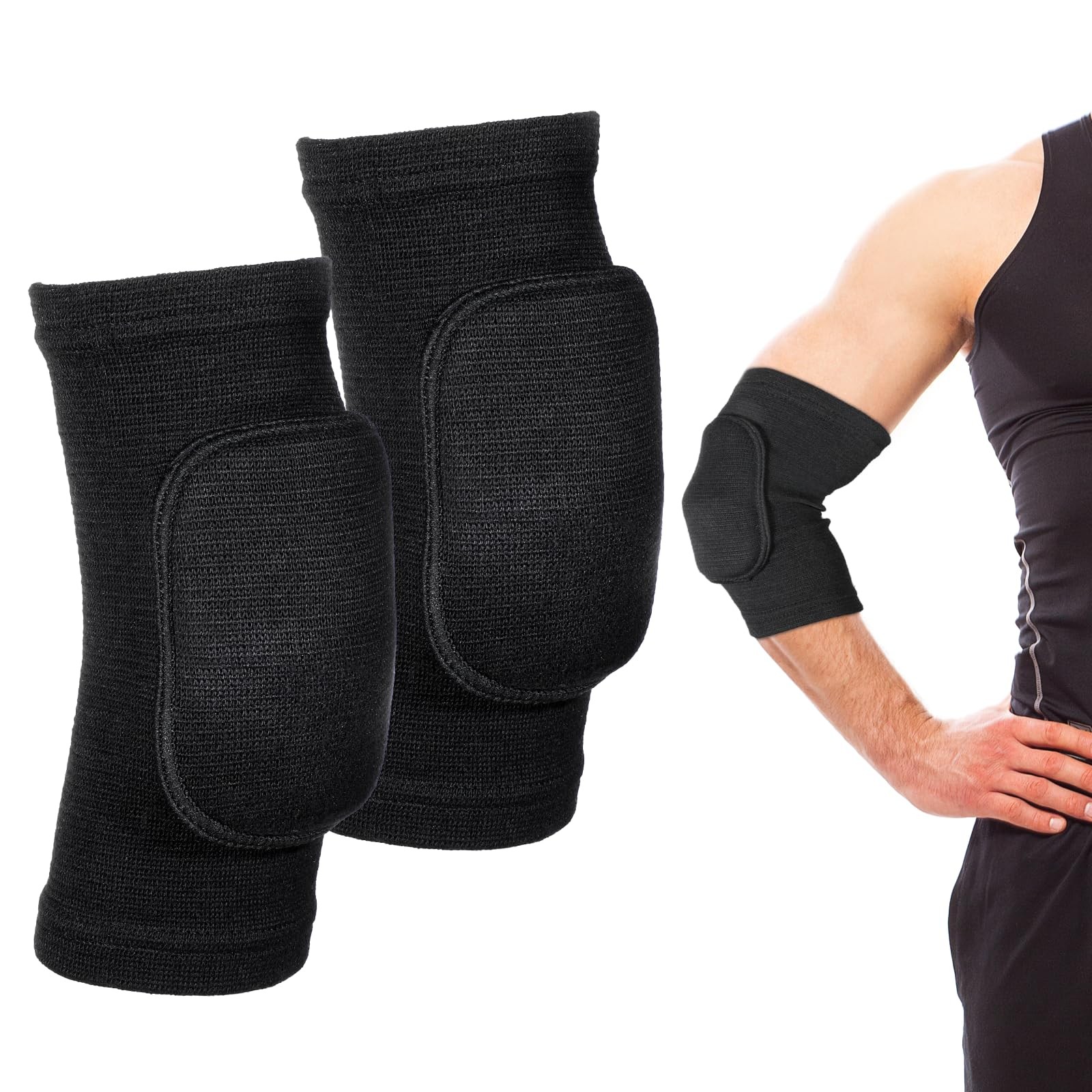 1 Pair Volleyball Elbow Pads, Black Arm Brace Ventilate Sport Elbow Protector…