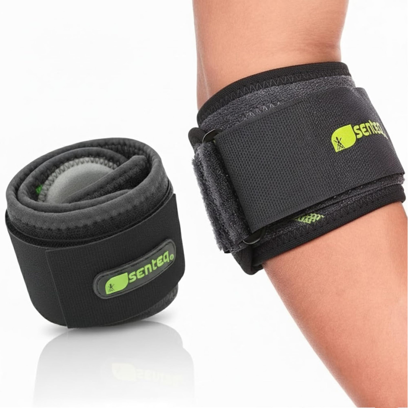 Black Tennis Elbow Brace Arm Band Forearm Support Neoprene Wraps Strap