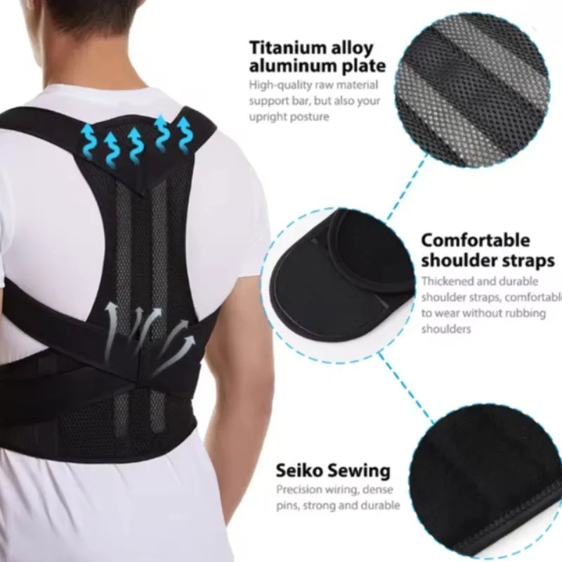 Reinforced Belt Lumbar Column Posture Corrector Vest Adjustable Back Support