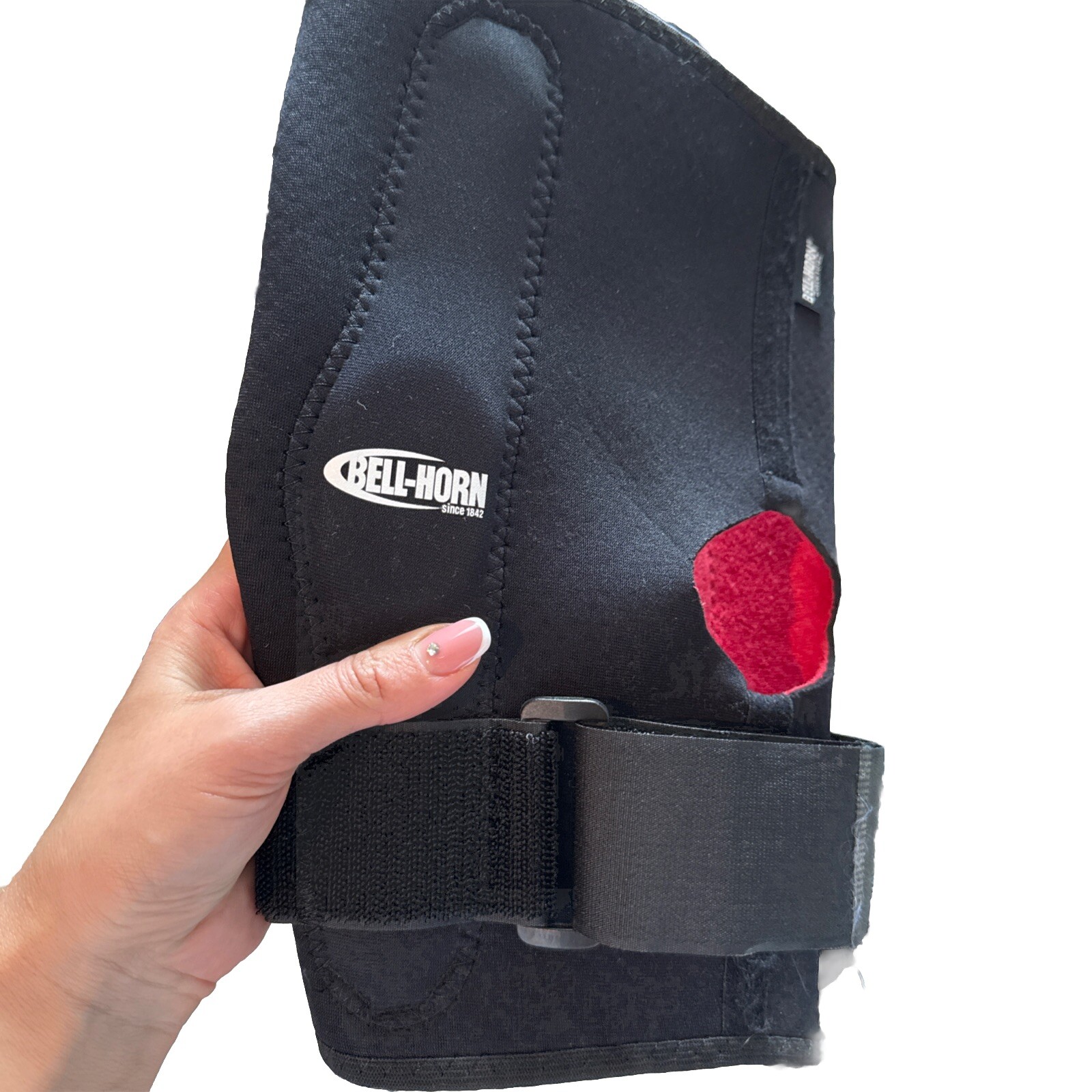 BELL-HORN Pro Style Stabilized Knee Brace with Horseshoe Buttress Medium Black